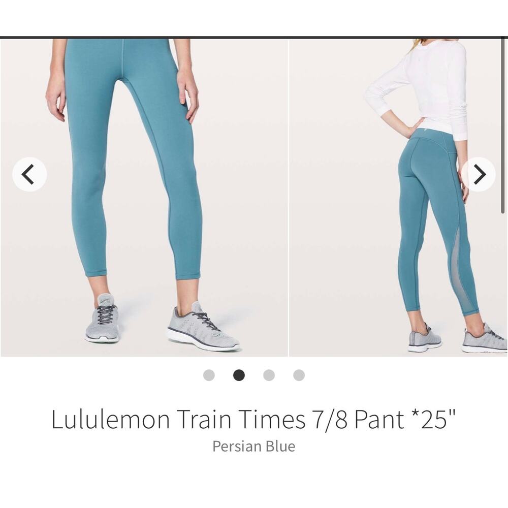 Lululemon Train Times 7/8 Pant 25" Persian Blue sz 6 EUC